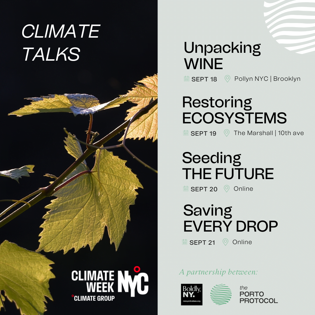 New York Wine & Grape Foundation and The Porto Protocol Foundation Collaborate to Host Panel series at Climate Week NYC