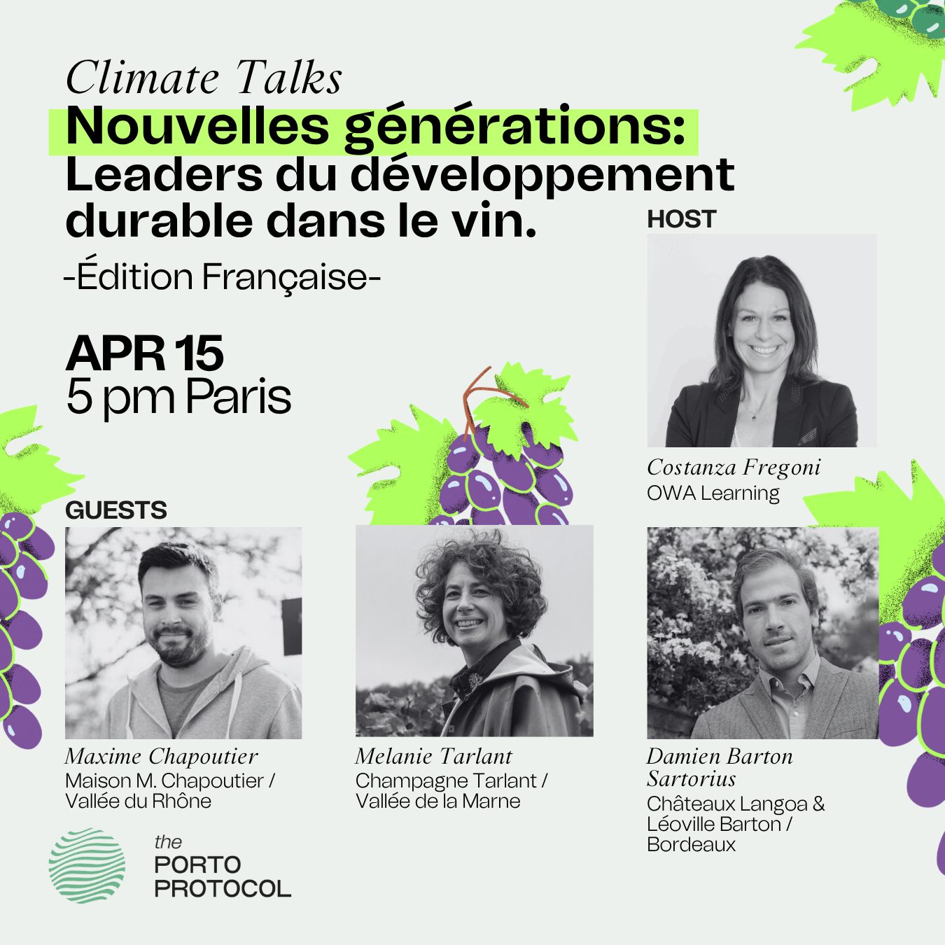 Nouvelles Générations:  Leaders du développement durable dans le vin